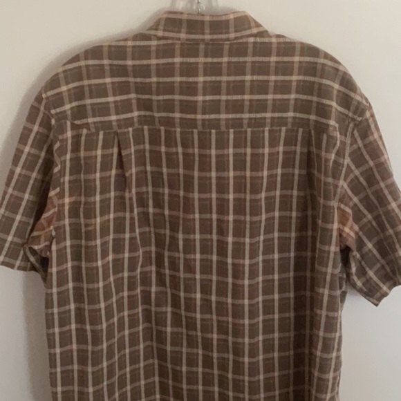 Merrell Brown Plaid Casual Button Down Shirt - Picture 4 of 5